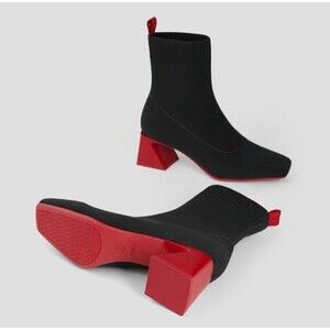Vivaia Women's Regina Pro Square Toe Heeled Boots Ruby Red/Black Size 37.5